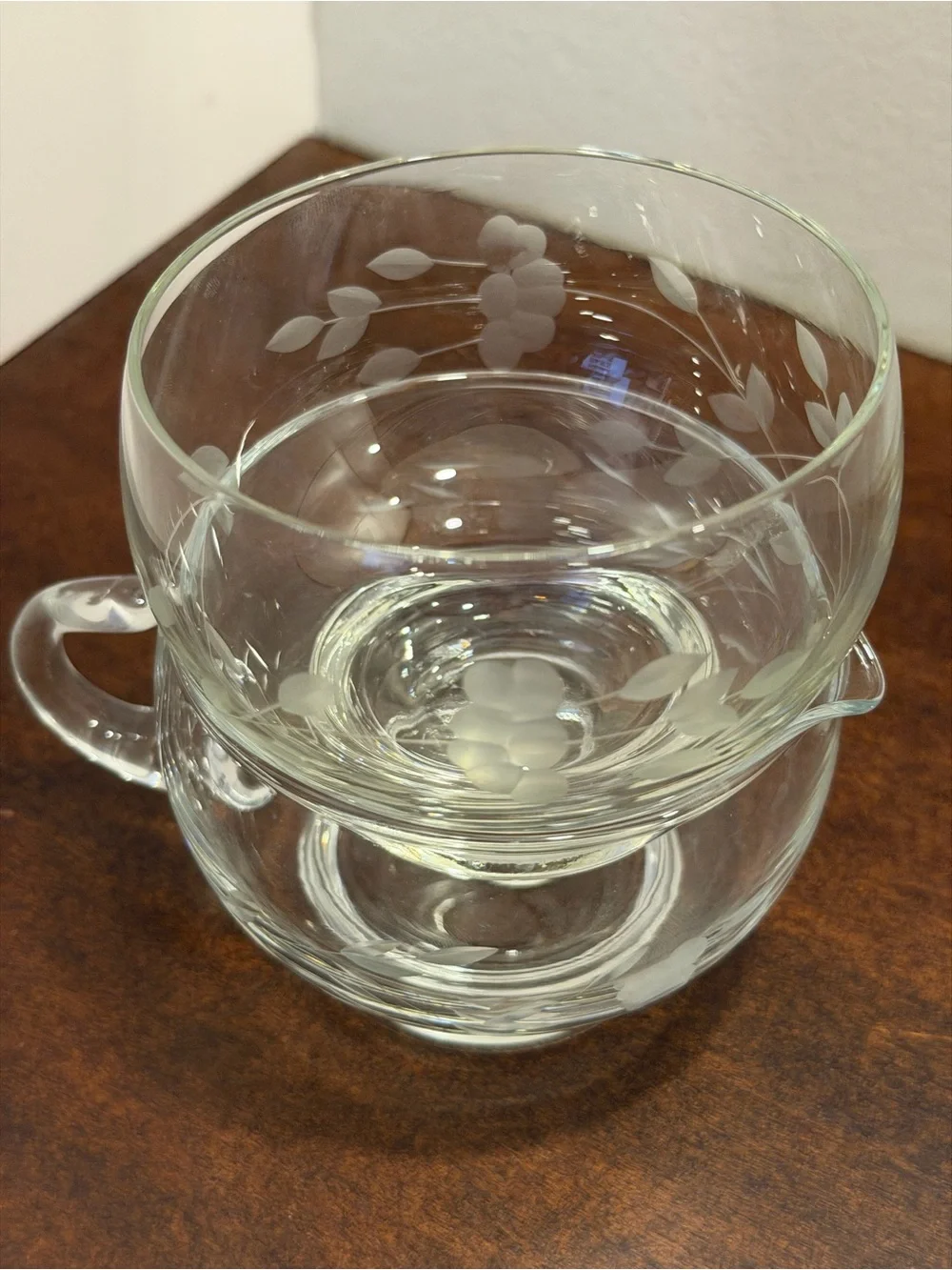 Princess House Crystal Stacking Sugar & Creamer, no lid.